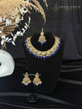 Nayara Blue Bridal Set – Necklace, Tikka & Earrings