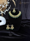 Zunaira Green Bridal Set – Necklace, Tikka & Earrings
